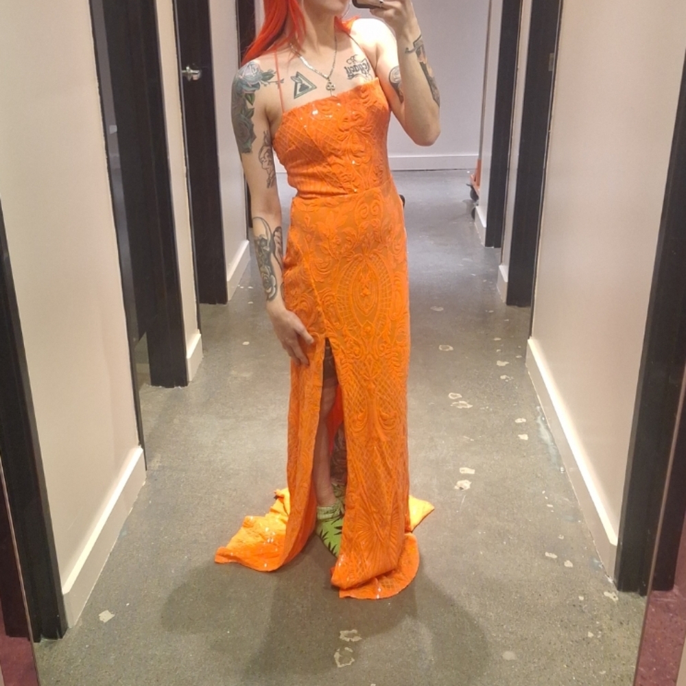 Orange Sequin Dress